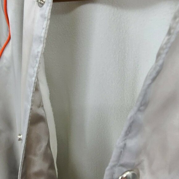 Vintage Pacific Bell Satin Jacket Mens XS Silver Orange California Brand - Picture 4 of 5